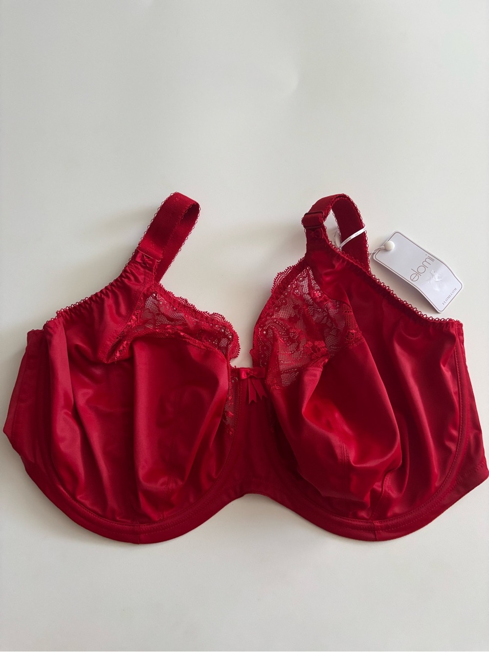 Elomi Full Figure Unlined Underwire Haute Red Morgan Bra NWT EL4111HAD US 34N